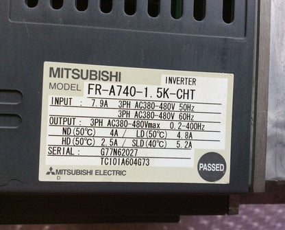 Mitsubishi Frequency Converter FR-A740-1.5K-CHT - MITSUBISHI