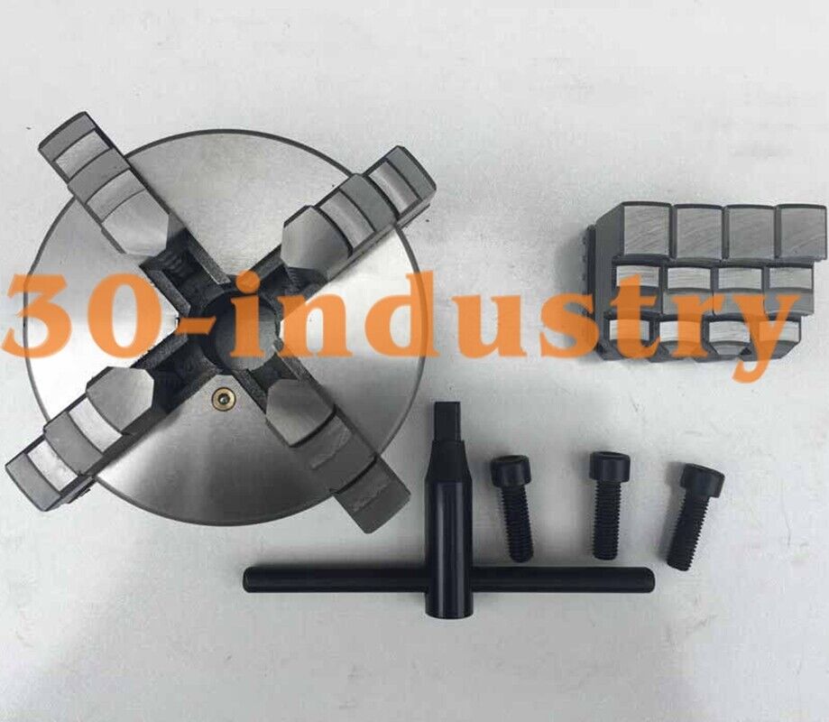 5" 4-Jaw Self Centering Lathe Chuck K12-130 for Cylinder Mounting - koeed