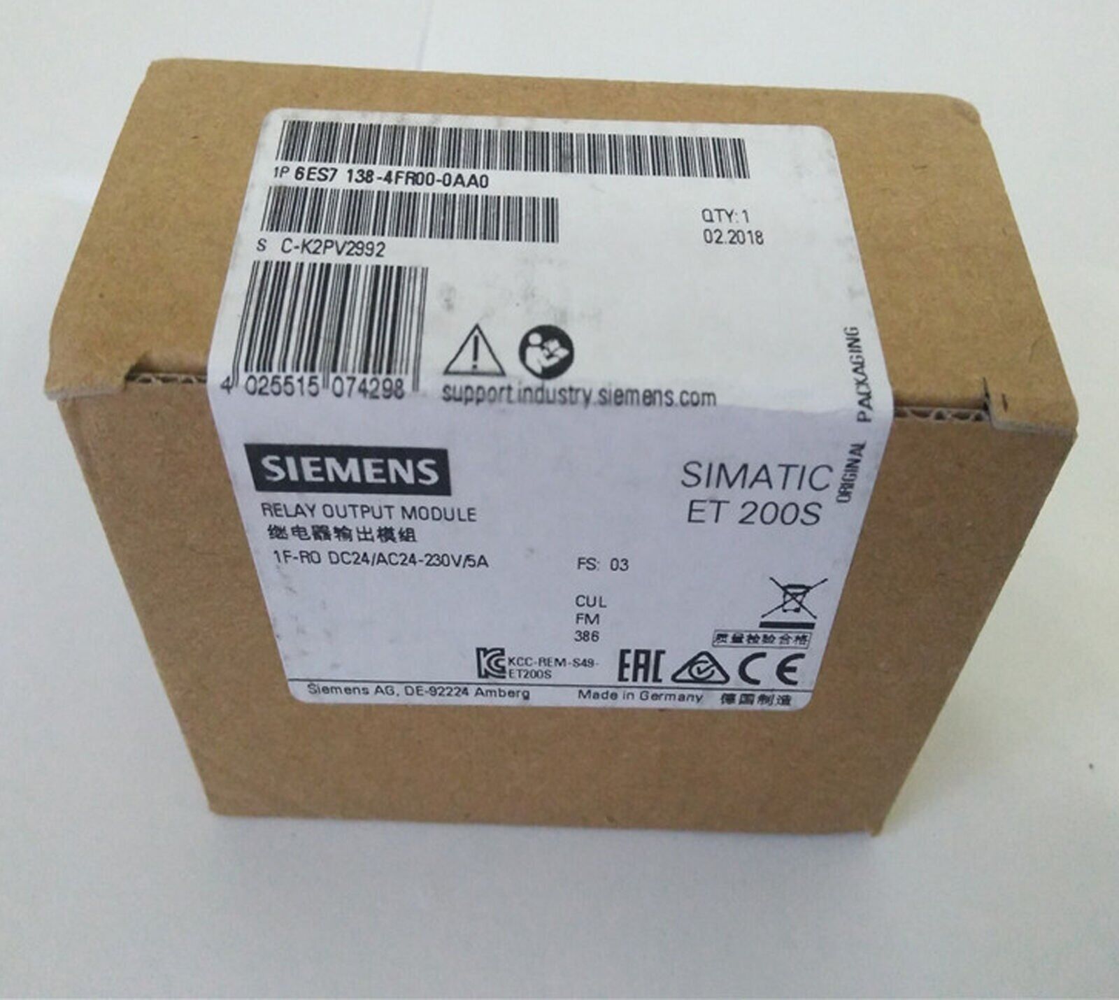 new ONE  Siemens 6ES7138-4FR00-0AA0 6ES7138-4FR00-0AA0 FAST SHIP