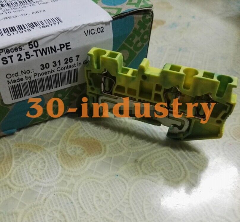 50PCS/Box NEW FOR PHOENIX 3031267 ST 2.5-TWIN-PE Through Ground Terminal PHOENIX