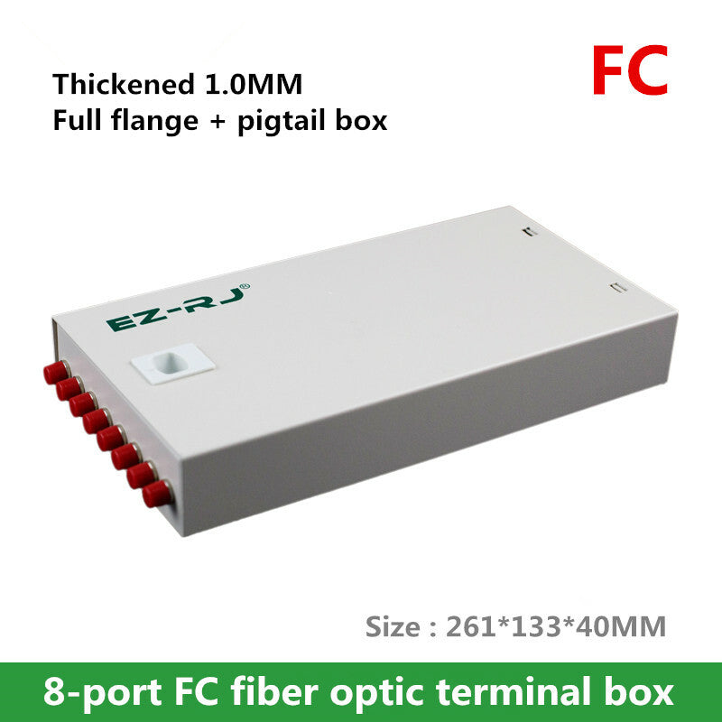 new 8-port FC fiber optic terminal box thickened 1.0MM full flange + pigtail box