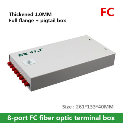 new 8-port FC fiber optic terminal box thickened 1.0MM full flange + pigtail box