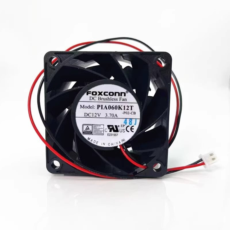 Foxconn PIA060K12T 6038 DC12V 3.7A 6CM 2-wire high airflow server cooling fan