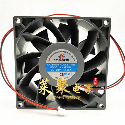 SOMREAL XY9238B 9238 DC24V 0.50A 9.2CM 2-Pin High Airflow Cooling Fan