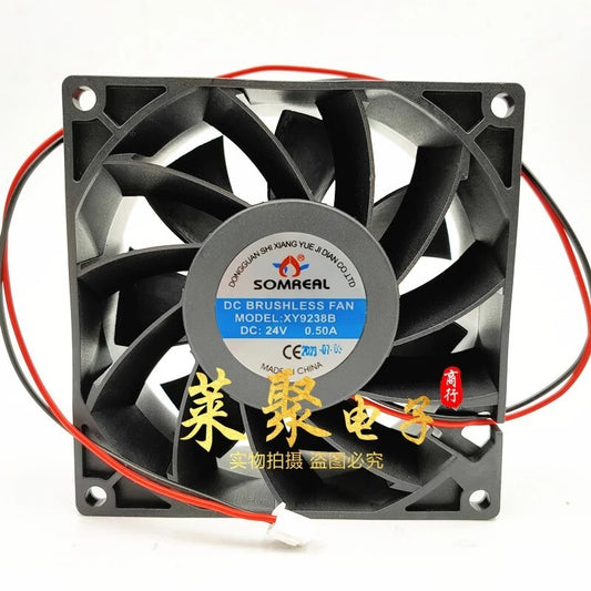 SOMREAL XY9238B 9238 DC24V 0.50A 9.2CM 2-Pin High Airflow Cooling Fan