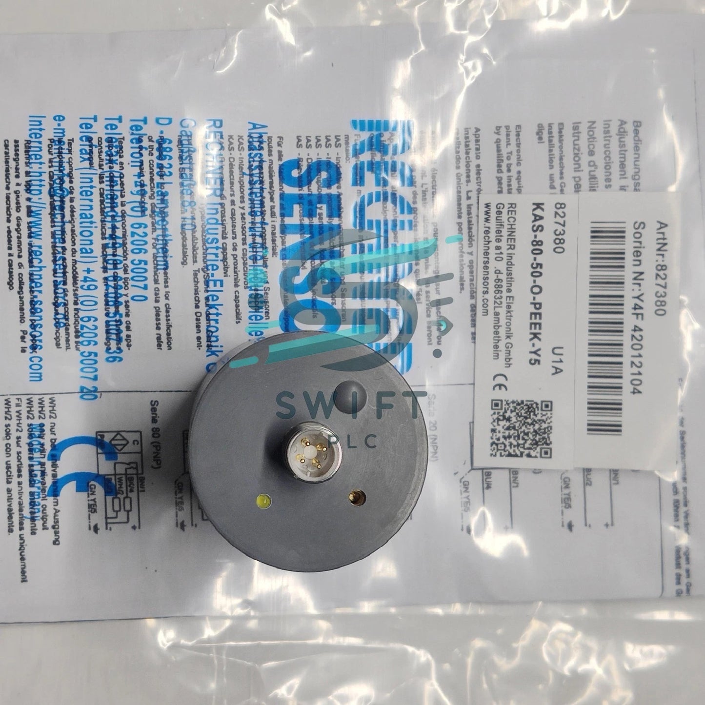 1PCS KAS-80-50-O-PEEK-Y5 Capacitive sensor Switch sensor Position sensor