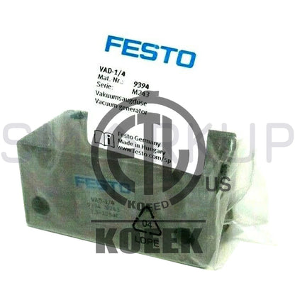 FESTO VAD‑1/4 9394 Vacuum Generator