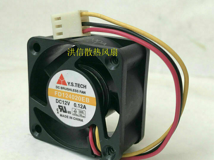 new For Y.S.TECH FD124020EB Cooling Fan DC12V 0.12A 4020 40x40x20mm 3-wire - Y.S.TECH