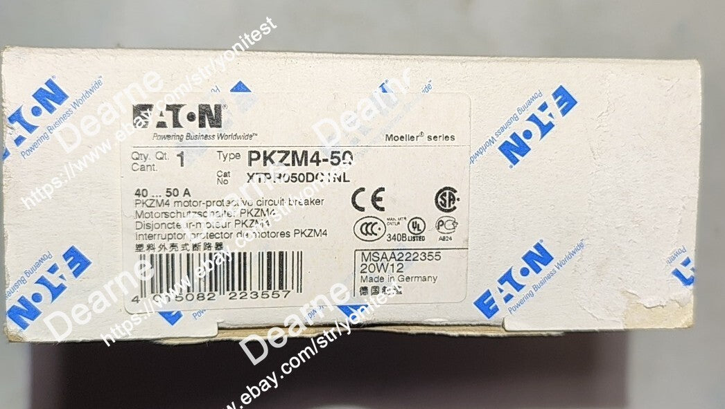 new Eaton PKZM4-50 Thermal Magnetic Circuit Breaker - Black/White