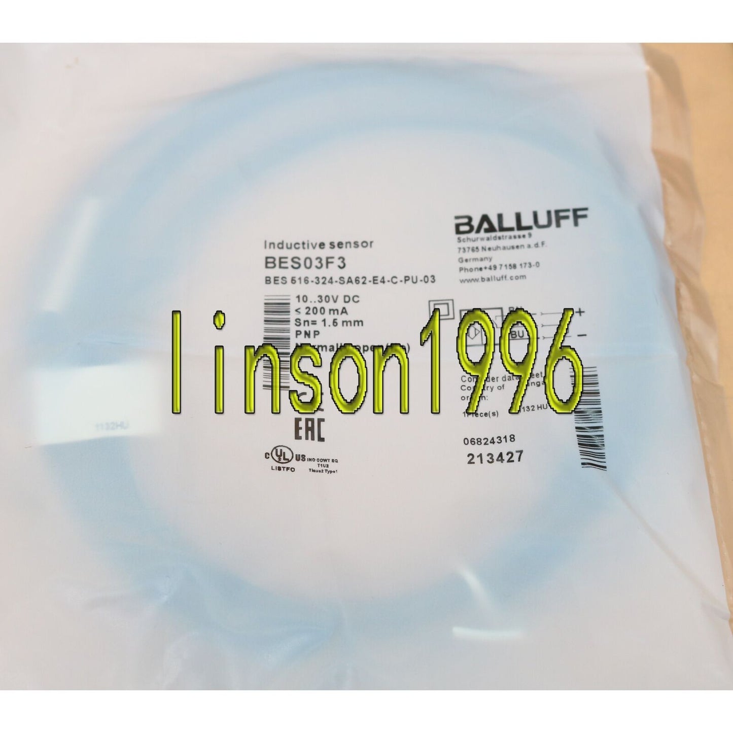 Balluff Proximity Switch BES 516-324 SA62-E4 C PU 03 - BALLUFF