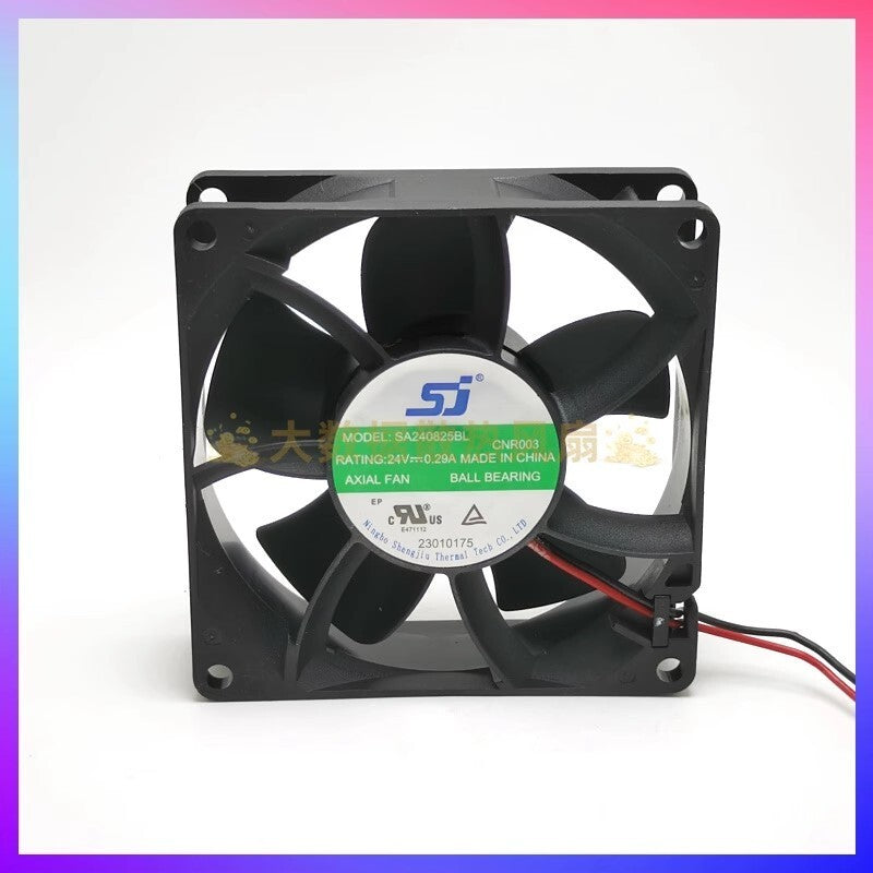 SJ SA240825BL 8025 DC24V 0.29A 8CM 2-Wire Inverter Cooling Fan