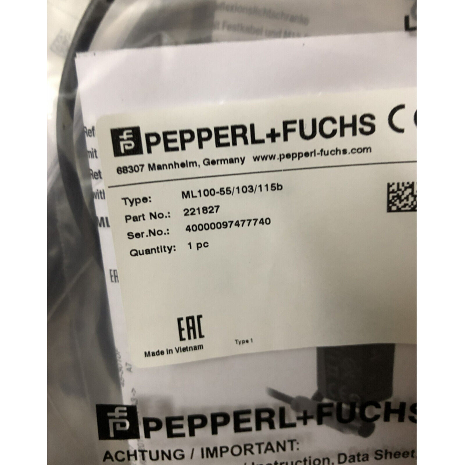 ML100-55/103/115b Pepperl+Fuchs Photoelectric Sensor Fast Ship - PEPPERL+FUCHS