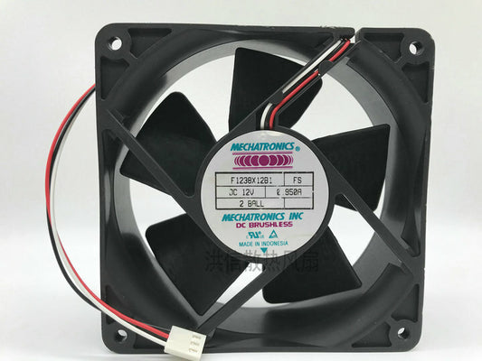 1pcs  MECHATRONICS F1238X12B1 FS 12V 0.950A 3-Wire Ball Bearing Fan