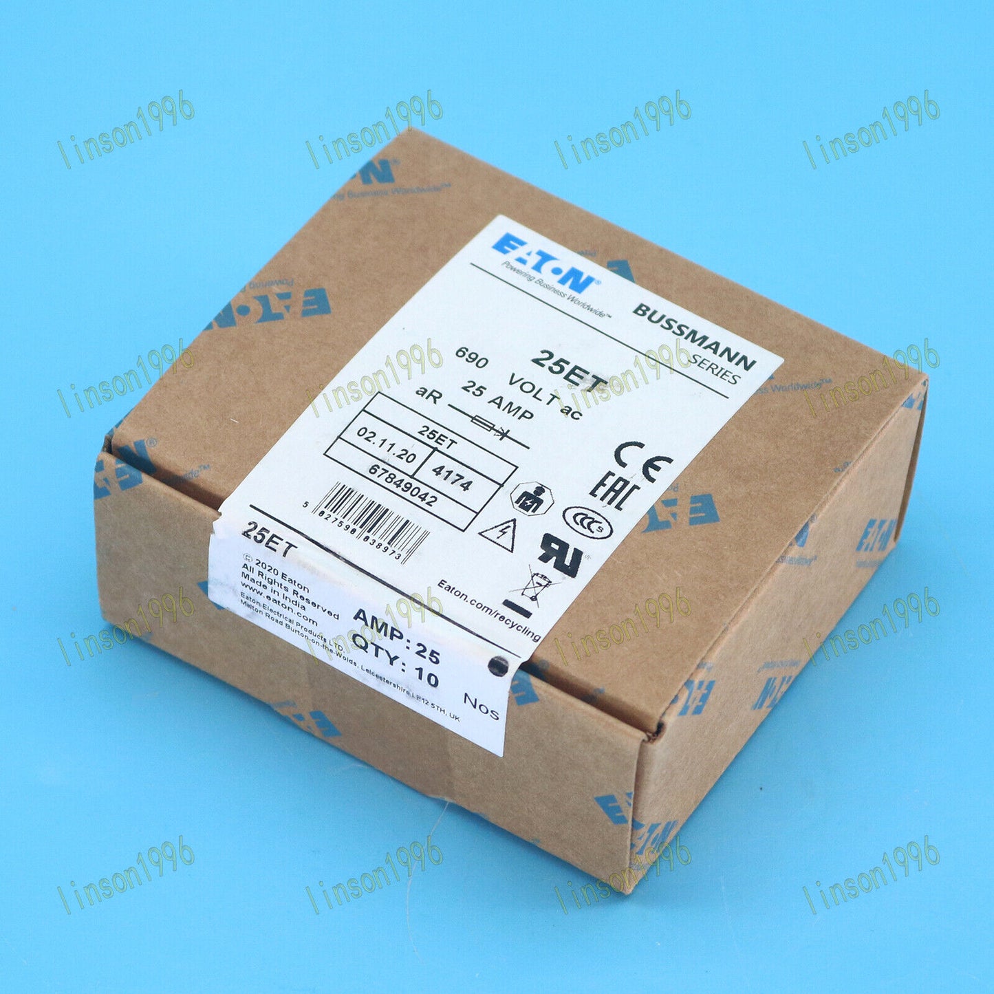 Bussmann BS88:4 25ET 25A 690Vac Fuse 10PC/Box - BUSSMANN