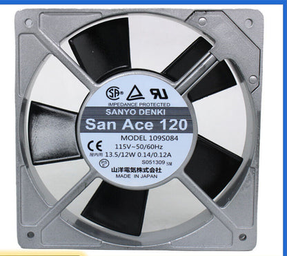 new SANYO 109S084 115V 13.5/12W 0.14/0.12A 120*120*25 Industrial Fan Metal Frame - SANYO