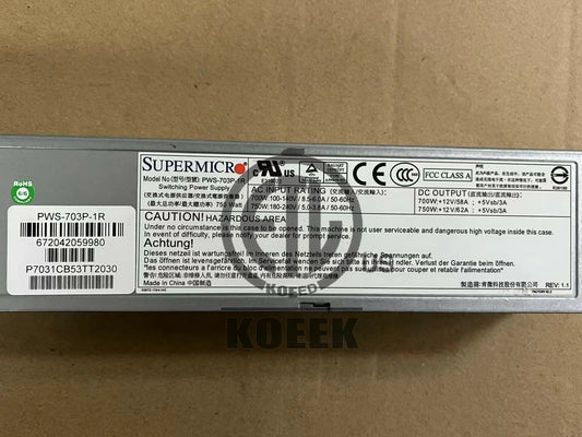 SUPERMICR PWS-703P-1R 750W redundant power supply server power supply