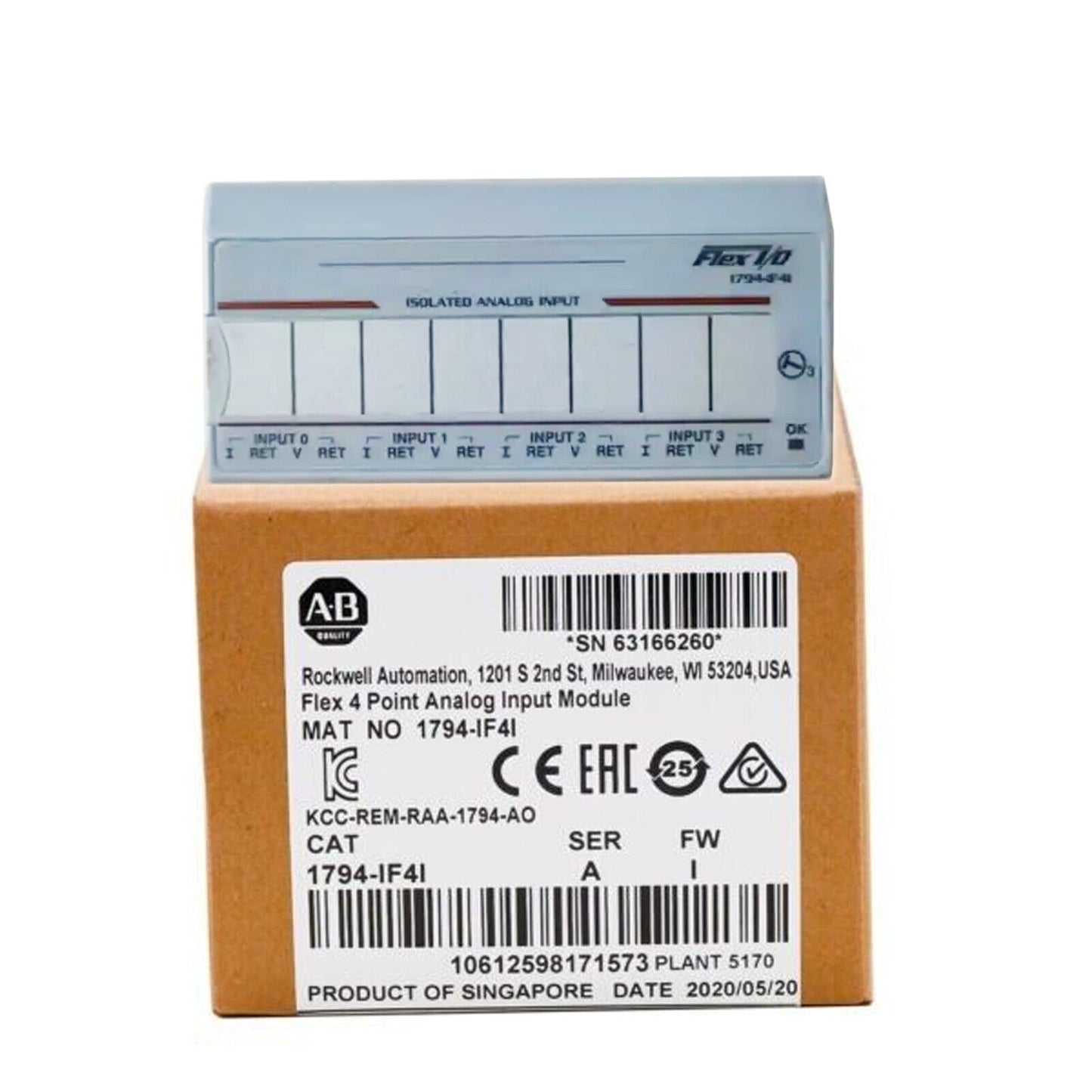 New Factory Sealed AB_1794IF4I Flex 4 Point Analog Input Module - NONE