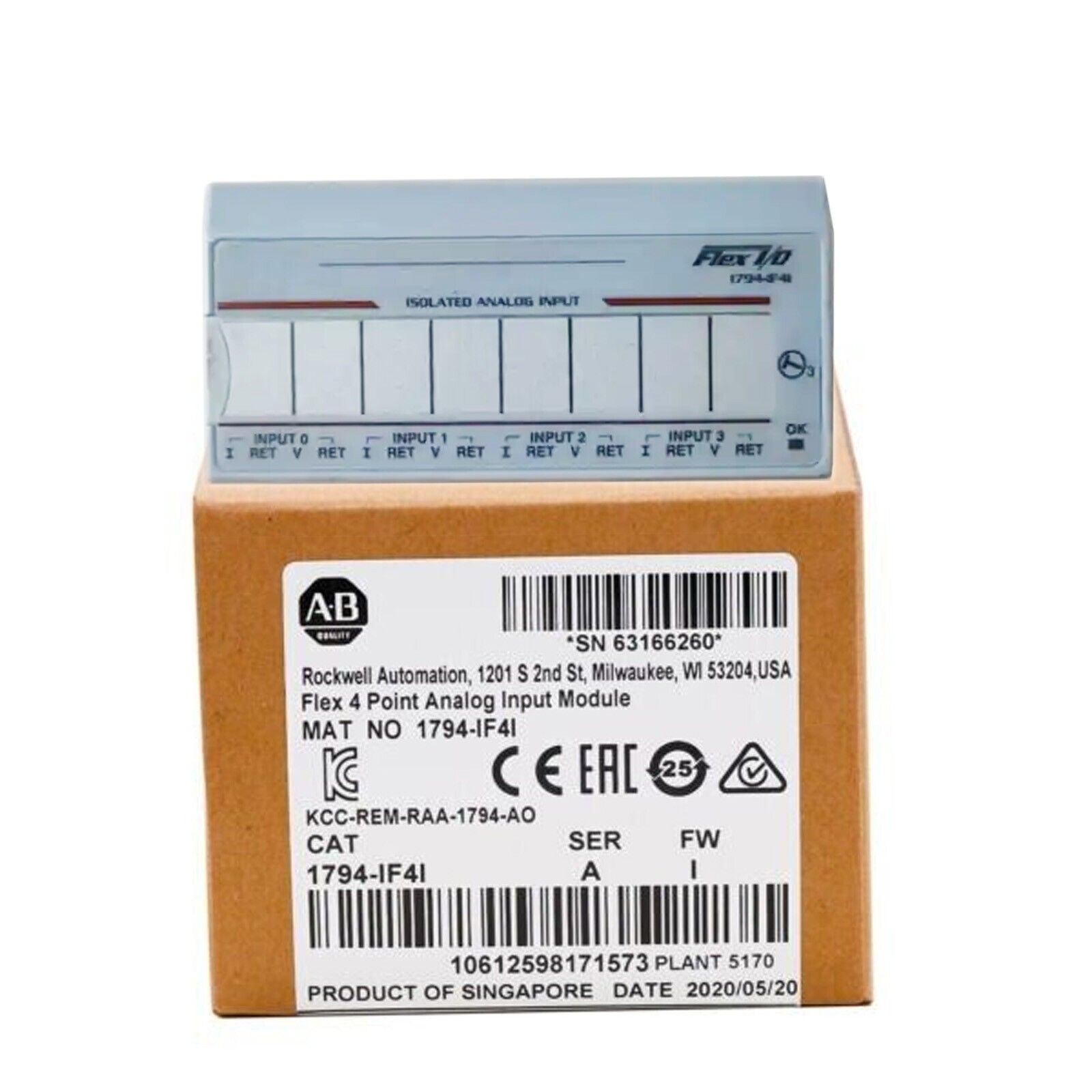 New Factory Sealed AB_1794IF4I Flex 4 Point Analog Input Module - NONE