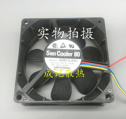 1pcs Sanyo 9A0812L4D01 FAN 80X25MM 12V 0.06A 3-wire cooling fan