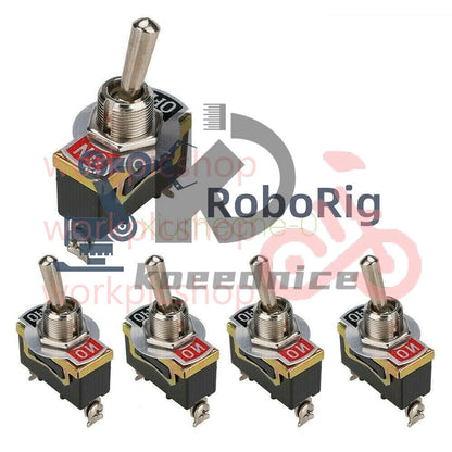5PCS E-TEN1021 2-Pin Toggle Flick Switch SPST ON-OFF Car Dash Light Metal
