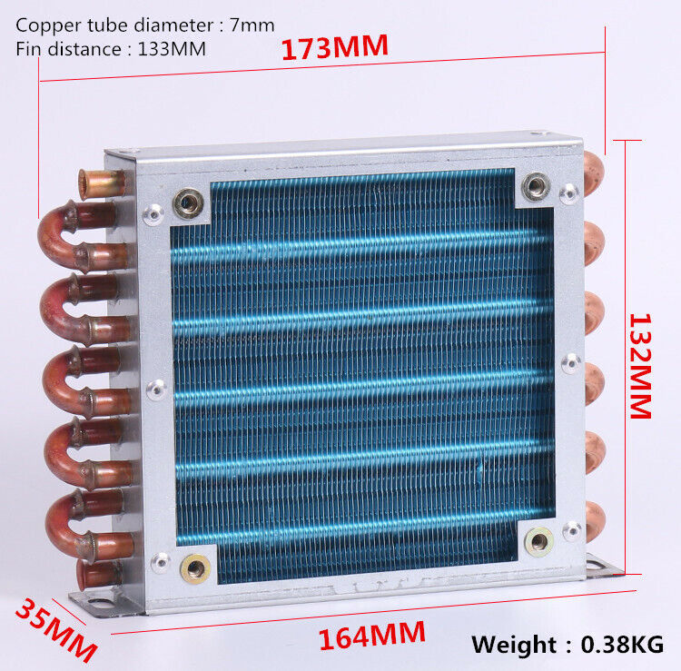 new Refrigerator condenser 7mm copper tube aluminum fin 2*6*133 with 120MM fan