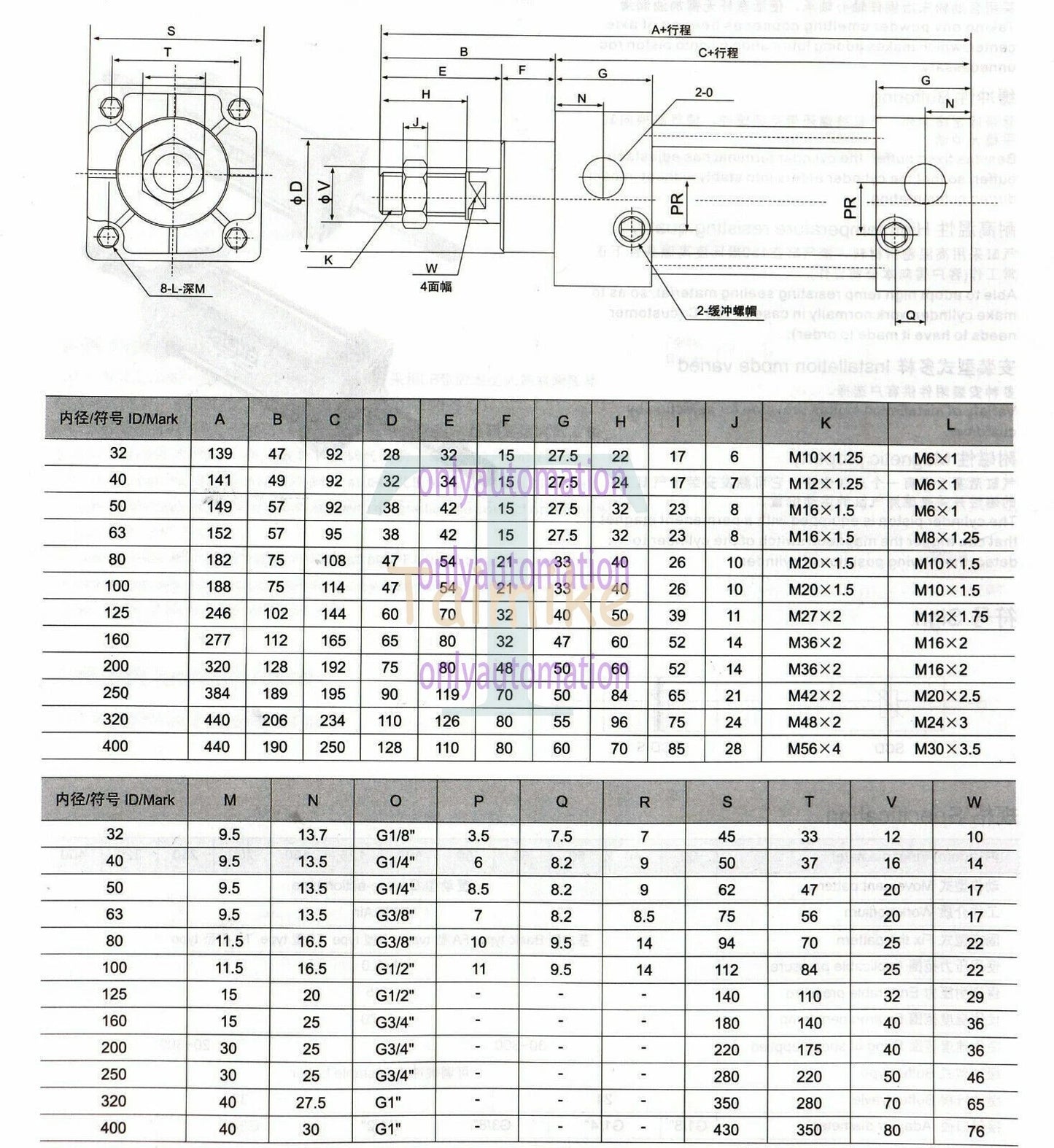 1PCS SC 40-50 40mm Bore 50mm Stroke Pneumatic Air Cylinder ~