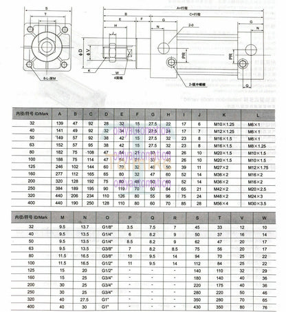 1PCS SC 40-50 40mm Bore 50mm Stroke Pneumatic Air Cylinder ~