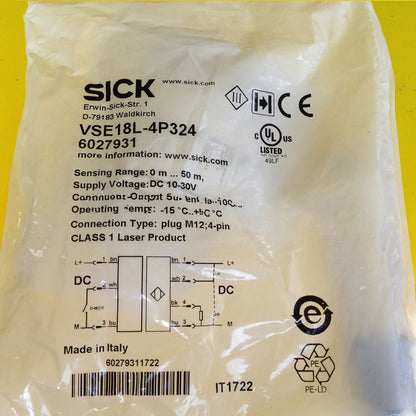 1PC Sick Photoelectric Sensor VSE18L-4P324 - SICK