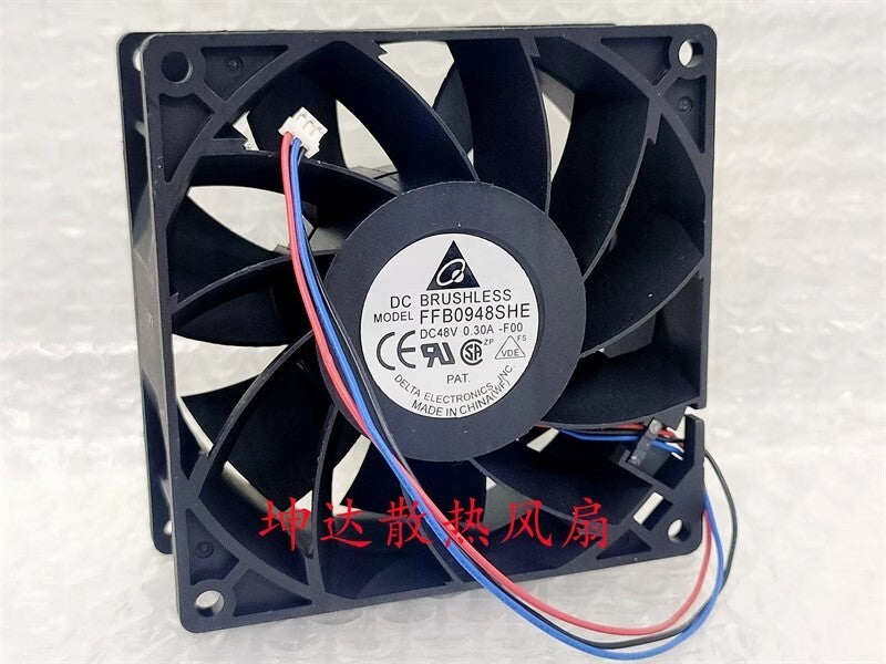 Delta FFB0948SHE-F00 9038 DC48V 0.30A 9CM 3-Pin Inverter Cooling Fan