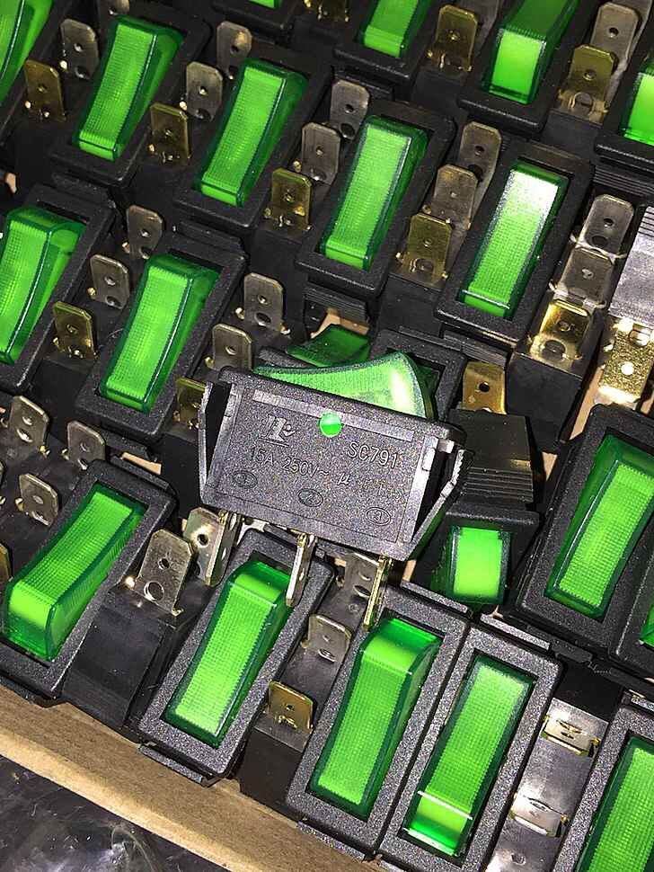 BAOKEZHEN SC791 Power Switch 3 Pin Push Button Green - BAOKEZHEN