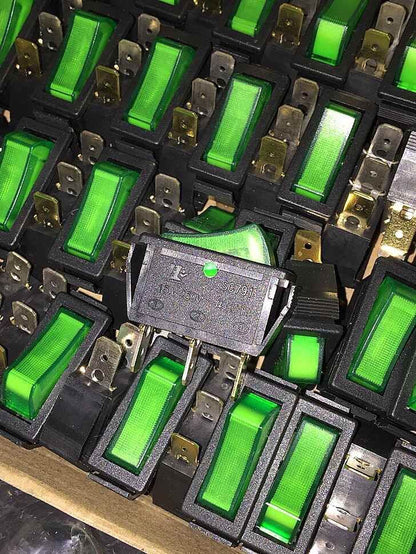 BAOKEZHEN SC791 Power Switch 3 Pin Push Button Green - BAOKEZHEN