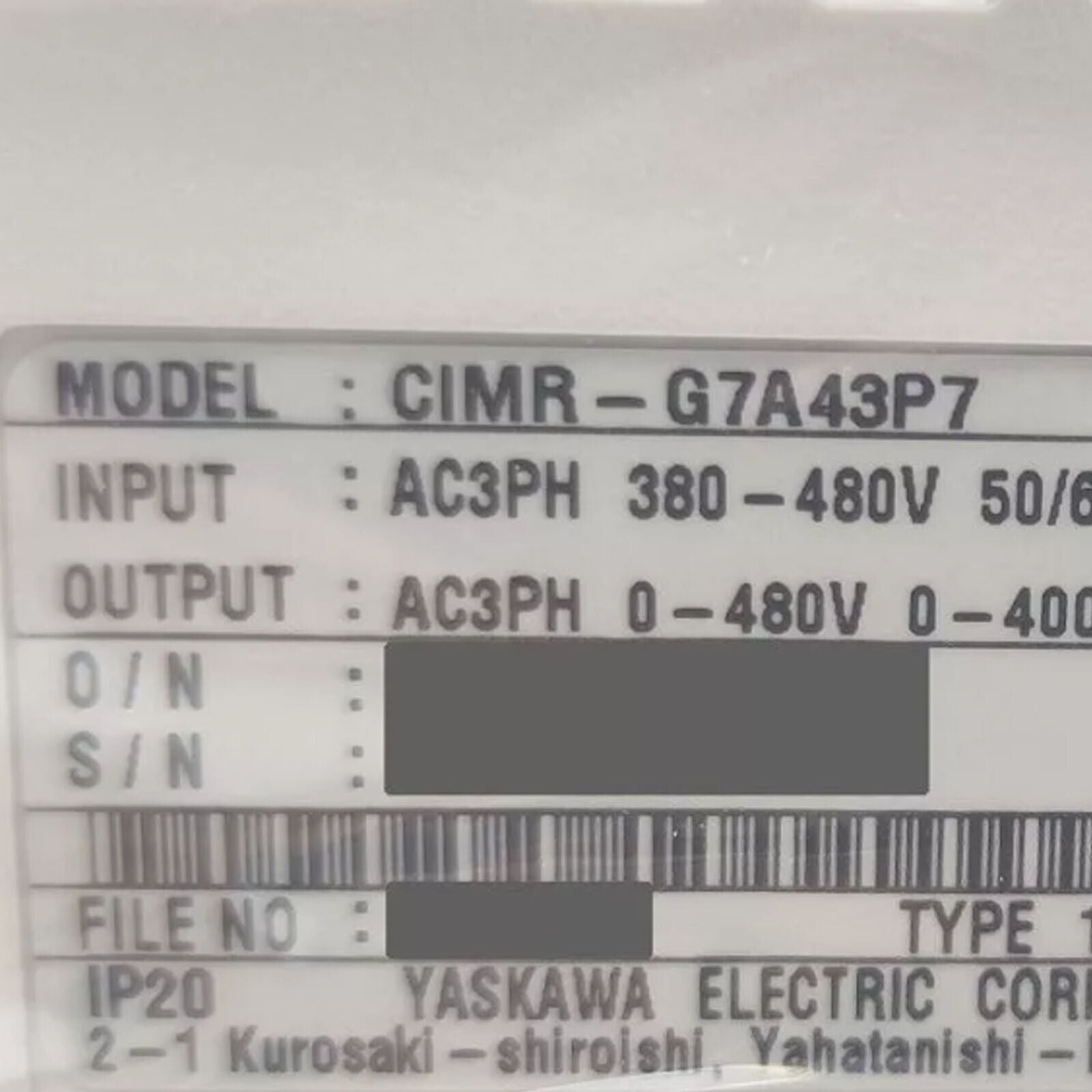 new Yaskawa G7 Drive CIMR-G7A43P7 General-Purpose Inverter 3PH/460V/5HP 1PCS - YASKAWA