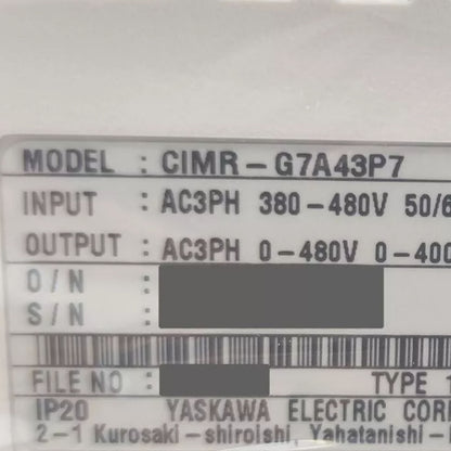 new Yaskawa G7 Drive CIMR-G7A43P7 General-Purpose Inverter 3PH/460V/5HP 1PCS - YASKAWA