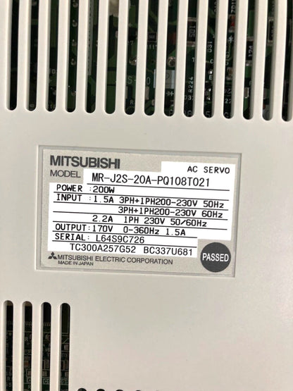 mitsubishi mr-j2s-20a-pq108t021 servo drive - MITSUBISHI
