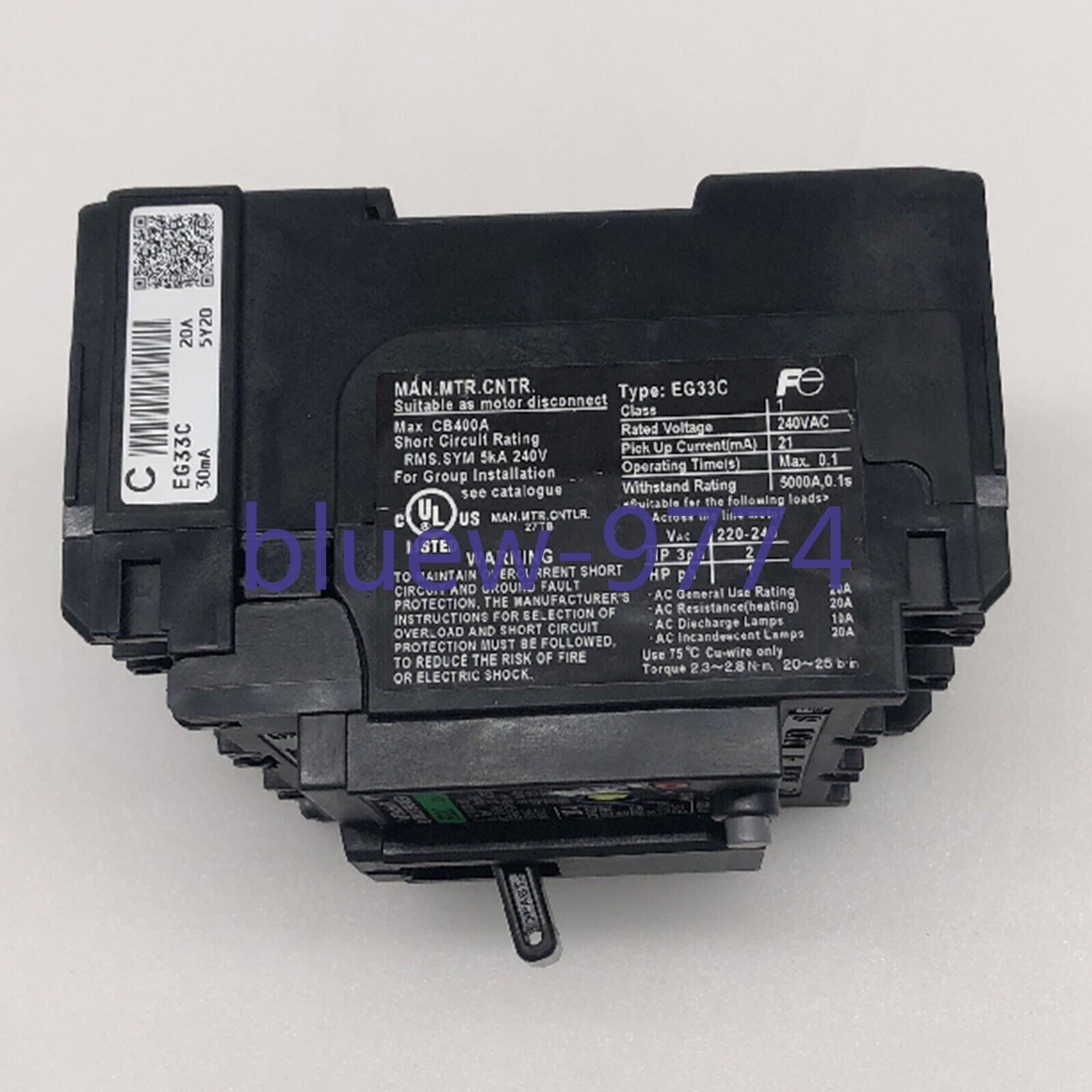 1-PC Fuji EG33C 20A 3P Circuit Breaker - FUJI