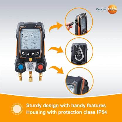 Testo 550s SMART KIT 2-Valve Digital Manifold/Wireless Temp Probe Fast delivery