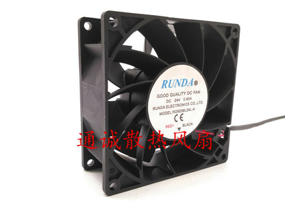 RUNDA RD9238L24-A 24V 0.60A 9 cm high air volume inverter cooling fan
