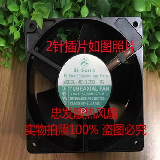 Bi-Sonic 4E-230B 02 12038 230VAC 21/21W 12CM Plug-in Metal Cooling Fan