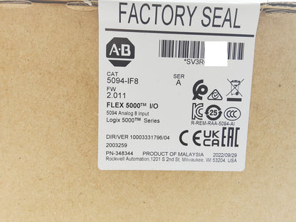 Allen Bradley 5094-IF8 Ser A Flex 5000 Input 8 Current Volt Factory Sealed - ALLEN BRADLEY