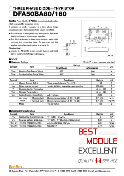 1PCS SANREX DFA50BA160 Power supply module Quality Assurance