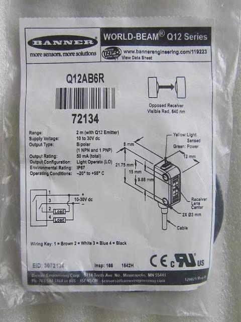 new 1pcs BANNER Q12AB6R Photoelectric Switch Sensor - BANNER
