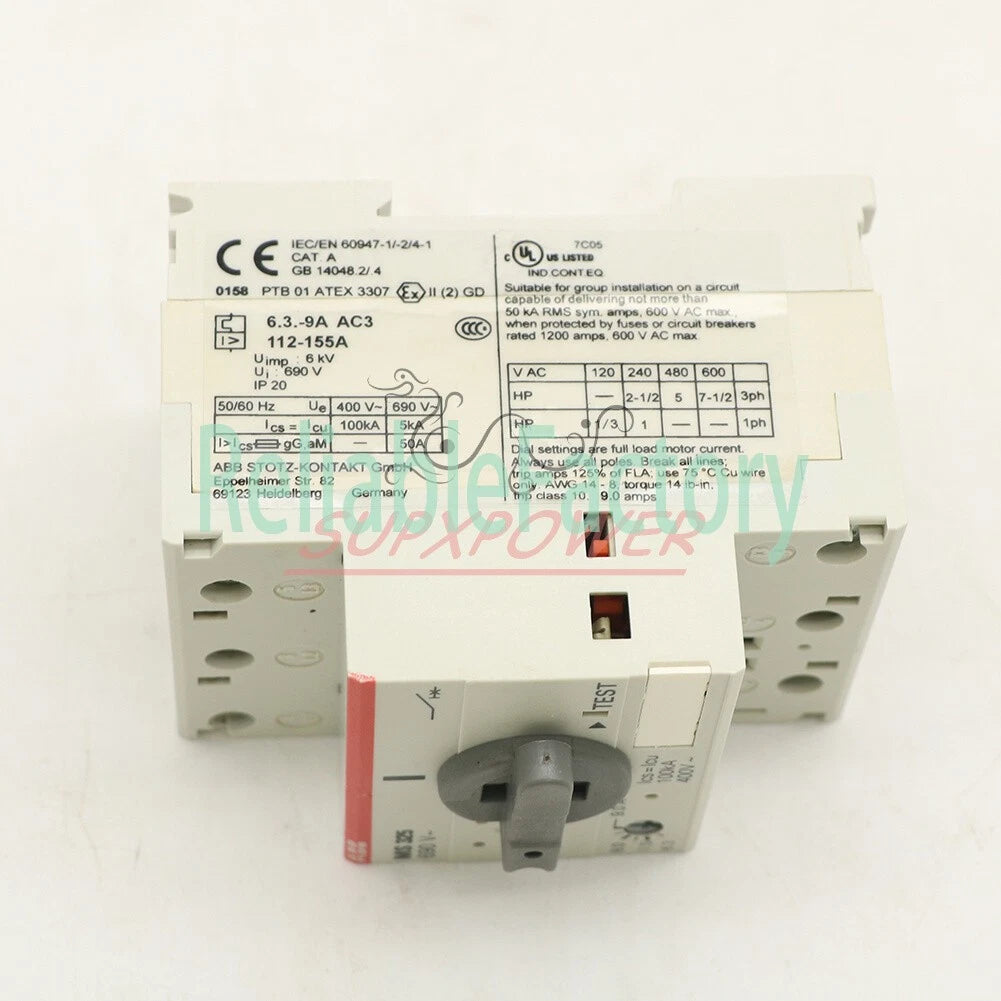 1PCS ABB MS 325-9.0,Manual Motor Starter MS325 6.3...9.0 AMP (1PCS )