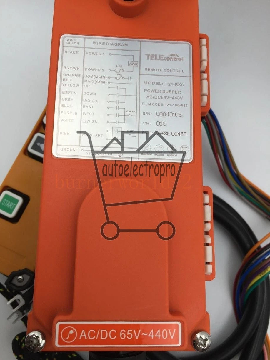 Industrial wireless 4 Channels 2 Speed Remote Control F21-4D Winch Hoist Crane ~