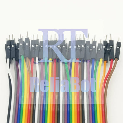 40Pcs 10CM Dupont Male To Male Jumper Wire Ribbon Cable for Breadboard Arduino -