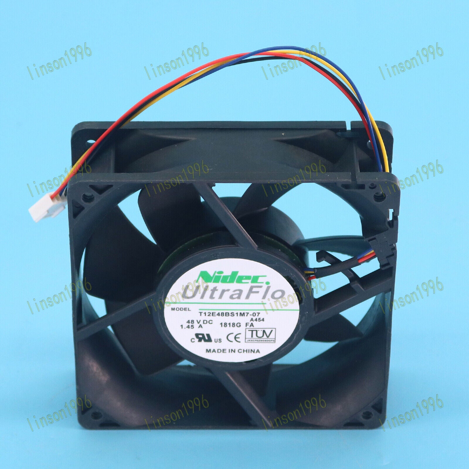 new One  NIDEC T12E48BS1M7-07 A464 48VDC 1.45A 4wire fan SHIP NIDEC