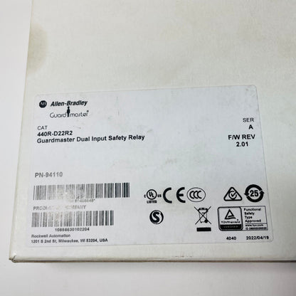 Allen Bradley 440R-D22R2 Guardmaster Series A Safety Relay 440RD22R2 - ALLEN BRADLEY