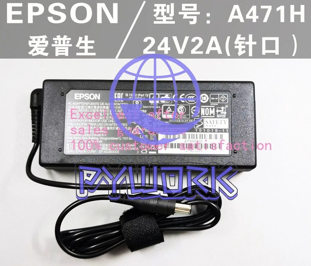1PCS AC/DC power adapter 24V 2A For Epson DS-510 DS-760/770 DS-870 A471H A472E