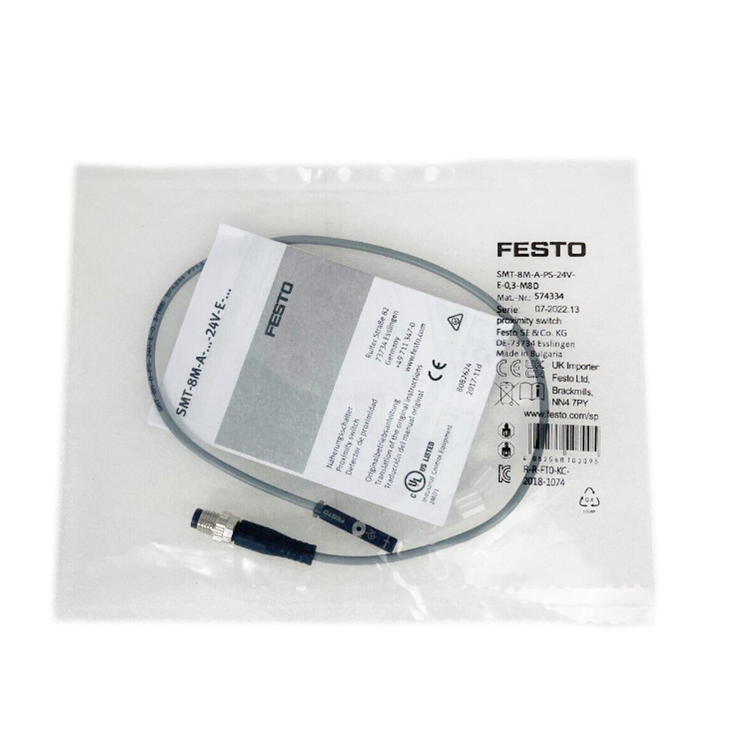 FESTO SMT-8M-A-PS-24V-E-0.3-M8D 574334 - FESTO