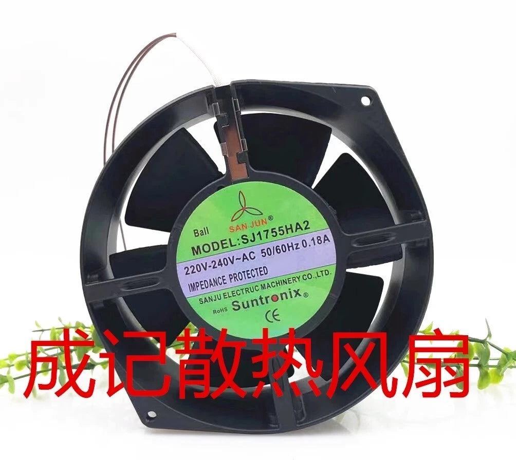 SANJUN SJ1755HA2B AC220V-240V 0.18A All-metal Double Ball Axial Cooling Fan