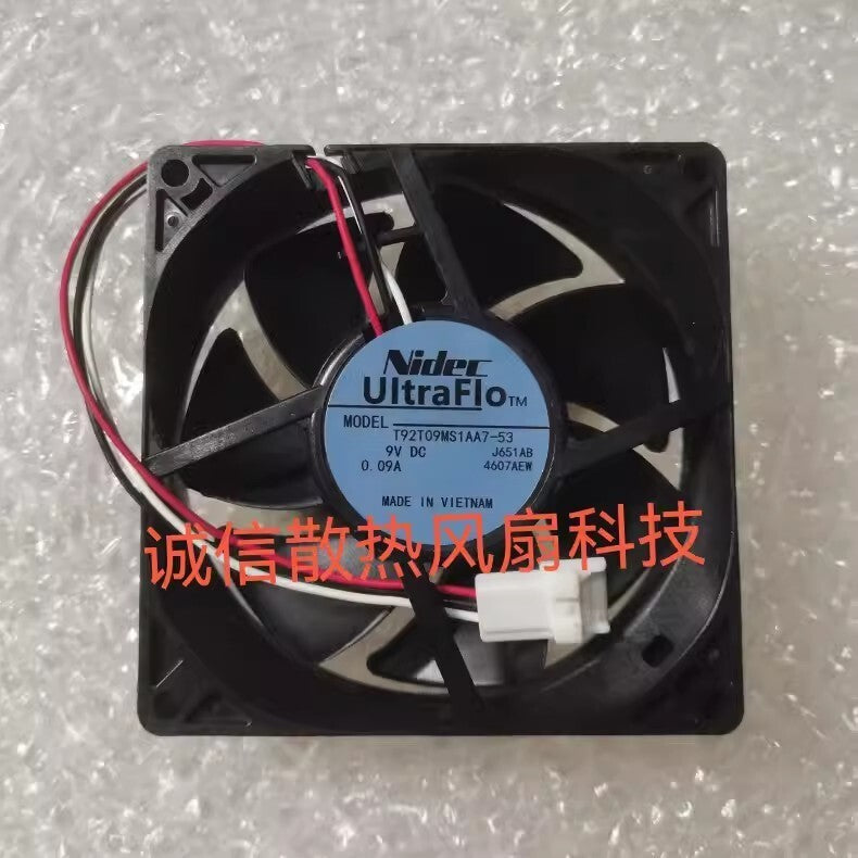 Nidec T92T09MS1AA7-53 DC9V 0.09A 3-Pin Silent Cooling Fan